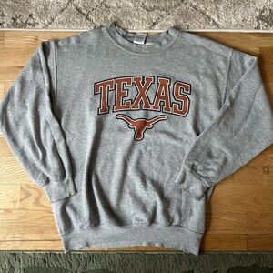 Gray UT Texas Longhorns Men's Crewneck Sweater
